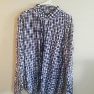 XL J.Crew button down shirt blue/white